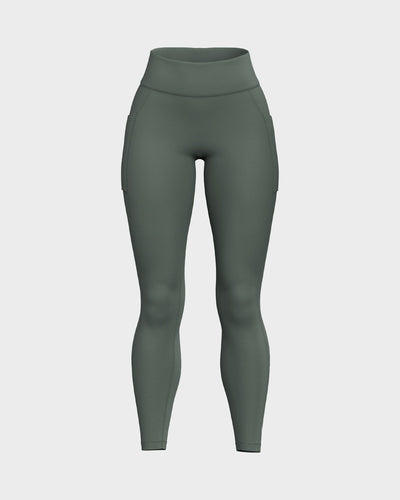 Women's High Waisted Functional Leggings - Green