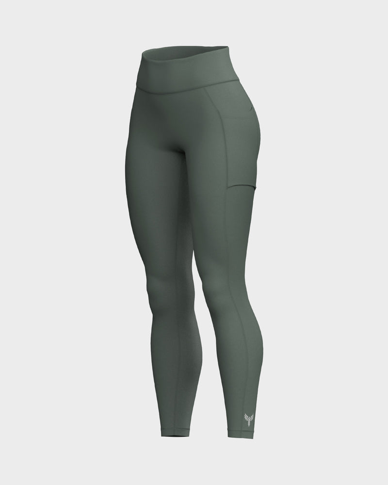 Women's High Waisted Functional Leggings - Green