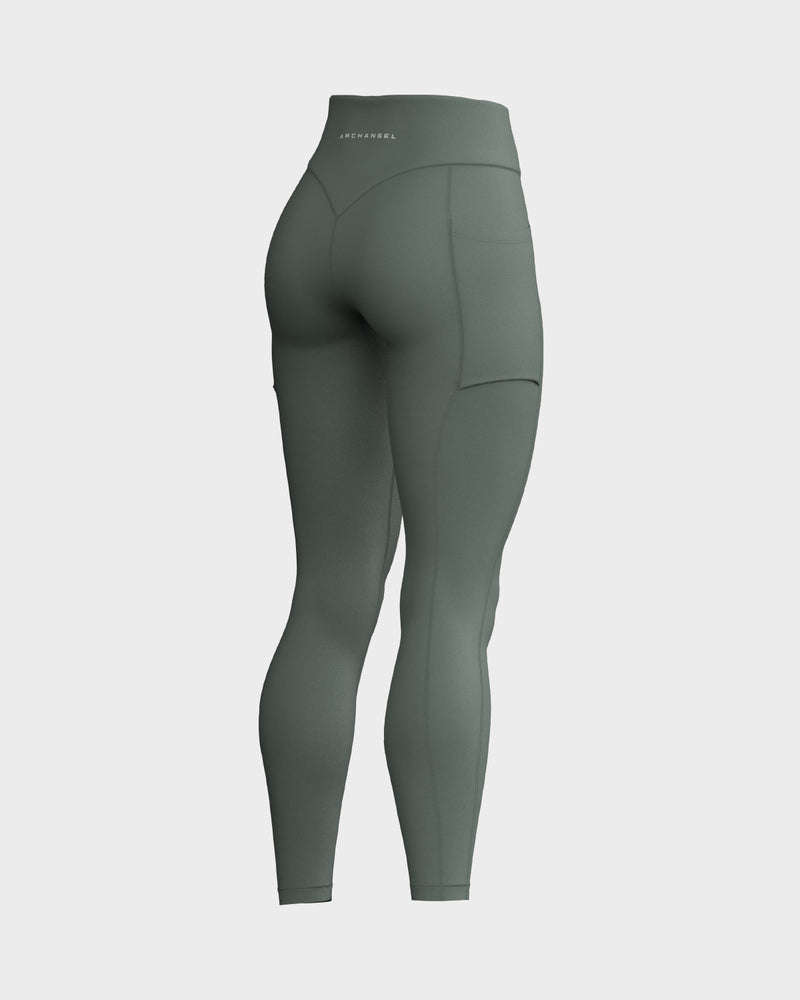 Women's High Waisted Functional Leggings - Green